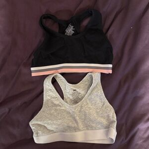 dip Black Sports Bra with Striped Accent